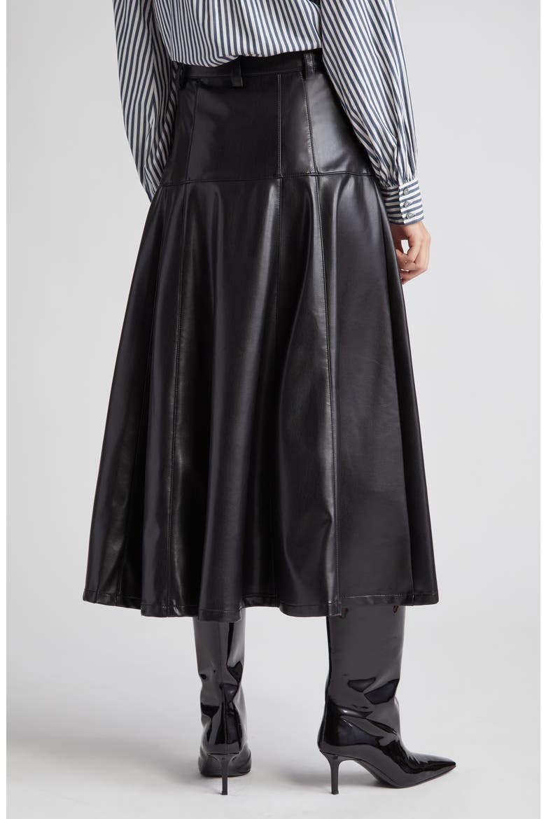 Veena Faux Leather Skirt, Alternate, color, BLACK