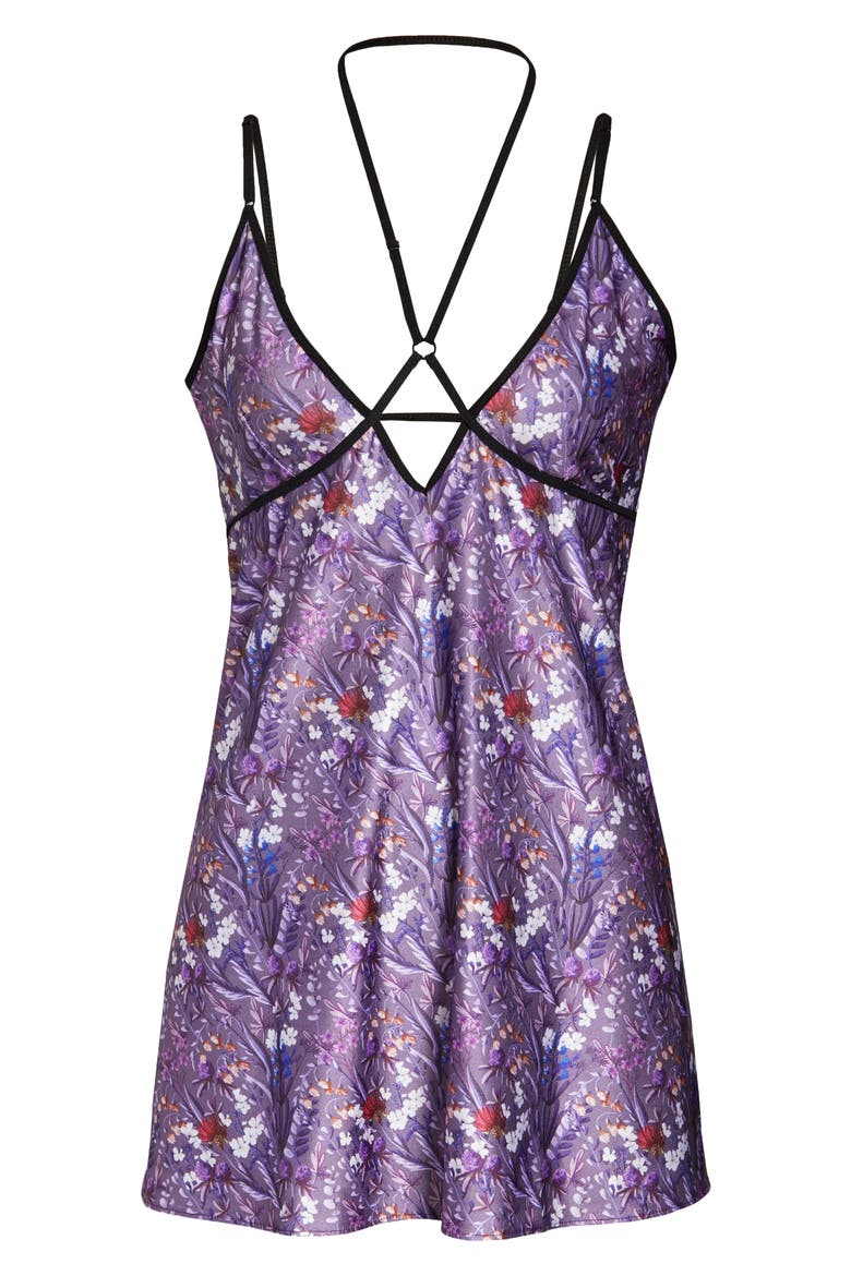 Down the Garden Path Babydoll Chemise, Alternate, color, PURPLE