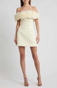 Sonya Moda Nahla Rosette Off the Shoulder Cocktail Minidress