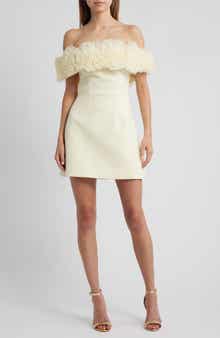 Sonya Moda Nahla Rosette Off the Shoulder Cocktail Minidress