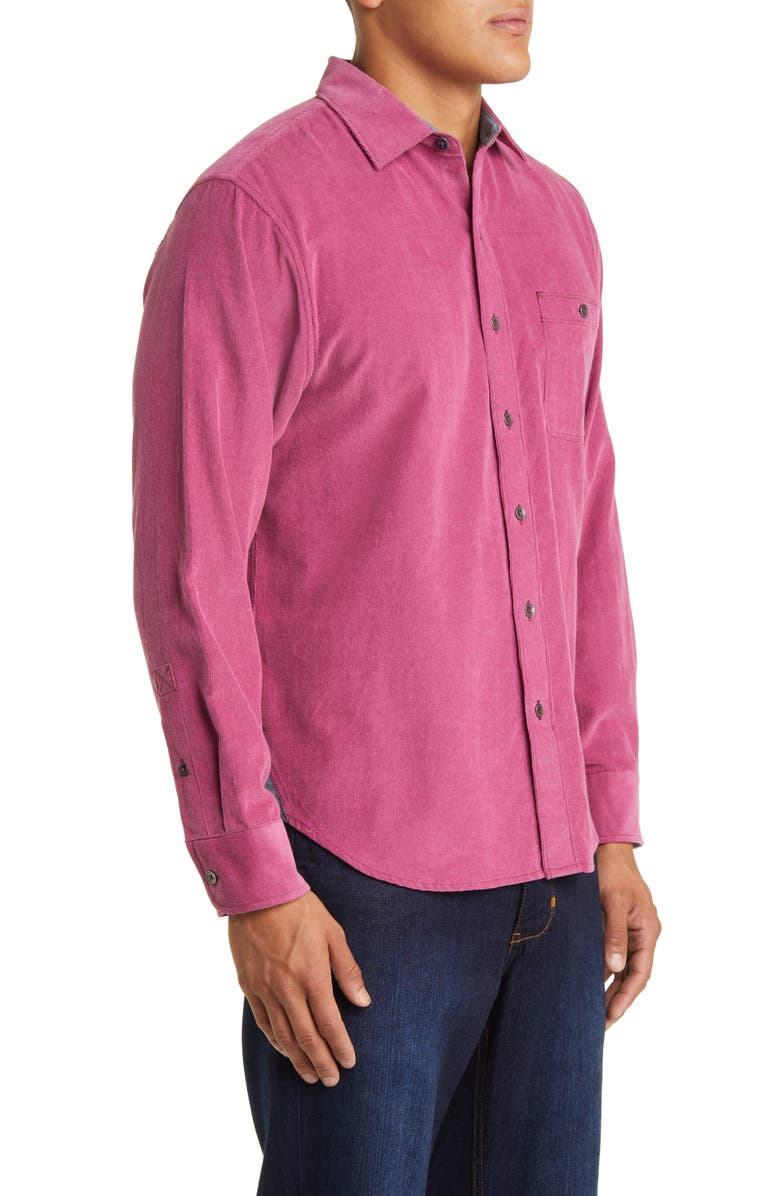 Tommy Bahama Sandwash Corduroy Button-Up Shirt, Alternate, color, Bougainvillea