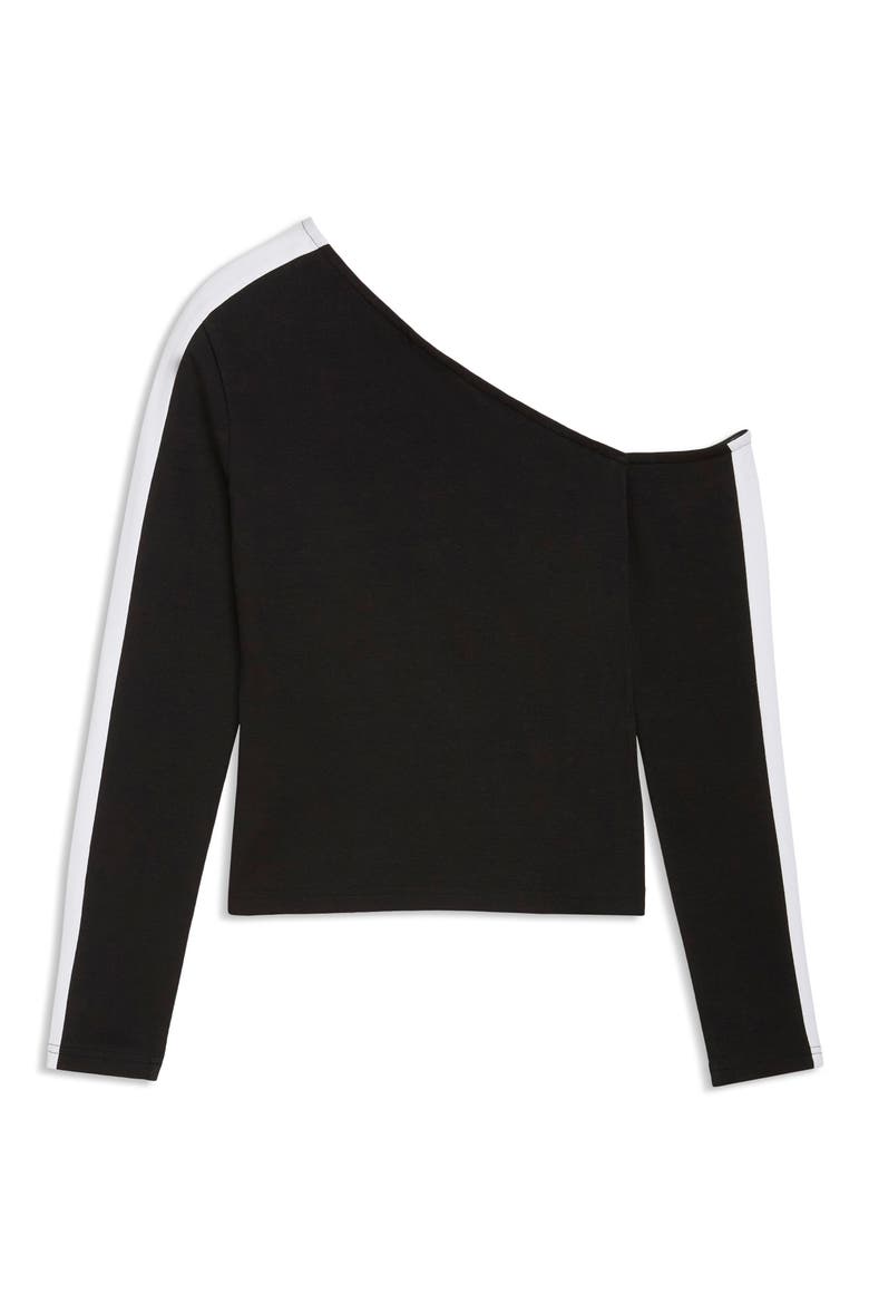 T7 Off the Shoulder Long Sleeve Top, Alternate, color, PUMA BLACK