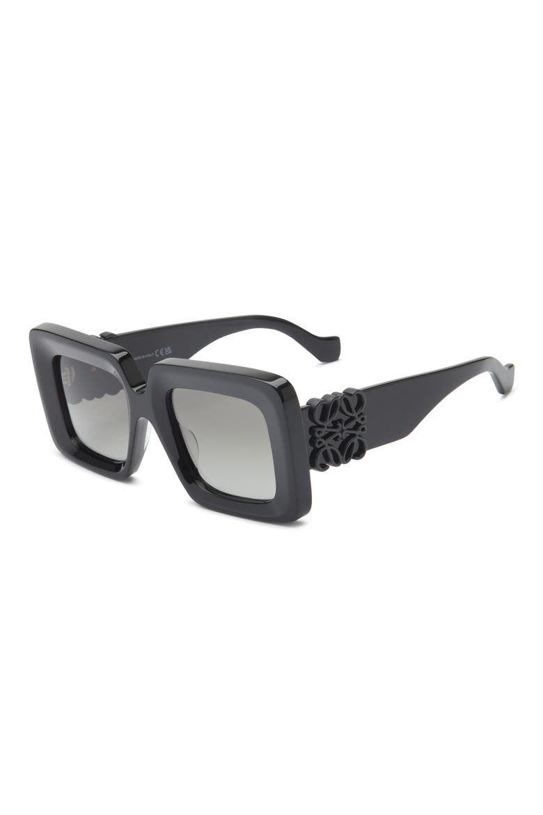 Anagram 51mm Square Sunglasses, Alternate, color, SHINY BLACK / GRADIENT SMOKE