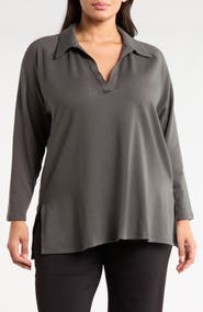 Eileen Fisher Raglan Sleeve Henley Tunic