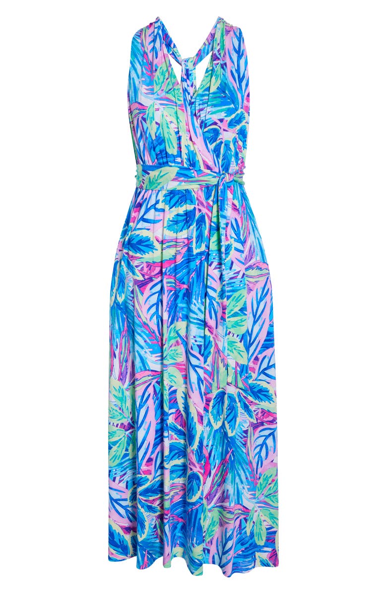 Tommy Bahama Frond Grove Sleeveless Maxi Dress, Alternate, color, Cyber Light