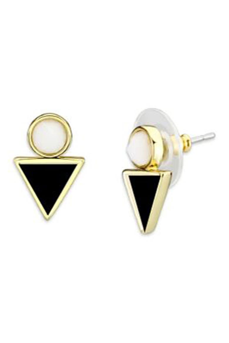 Circle Triangle Stud Earrings, Main, color, GOLD