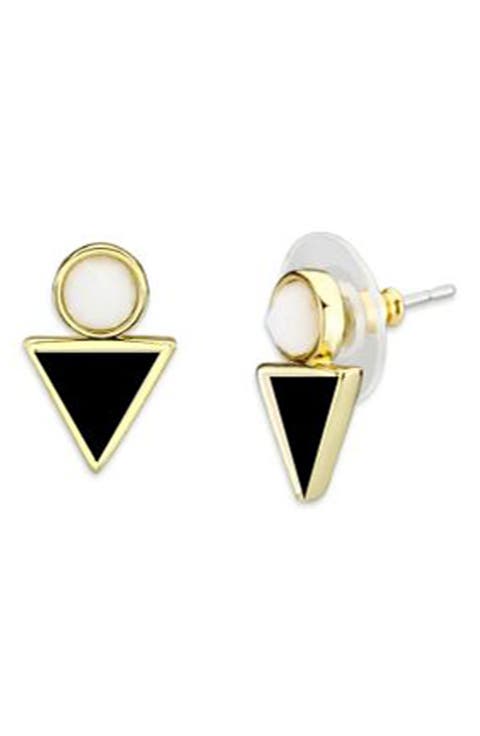 Circle Triangle Stud Earrings