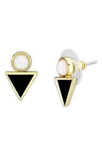 Covet Circle Triangle Stud Earrings