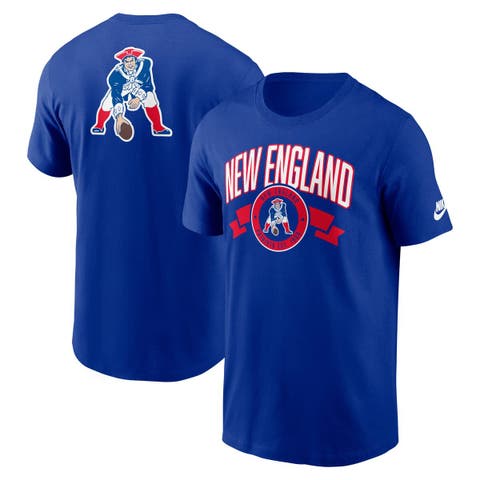 Men's Nike Royal New England Patriots Rewind Front and Back Hit Essential T-Shirt
