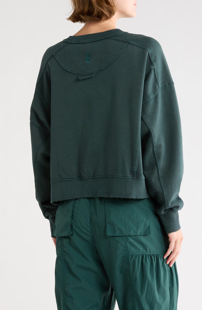 Free People FP Movement Intercept Cotton Blend Sweatshirt, Alternate, color, Evergreen