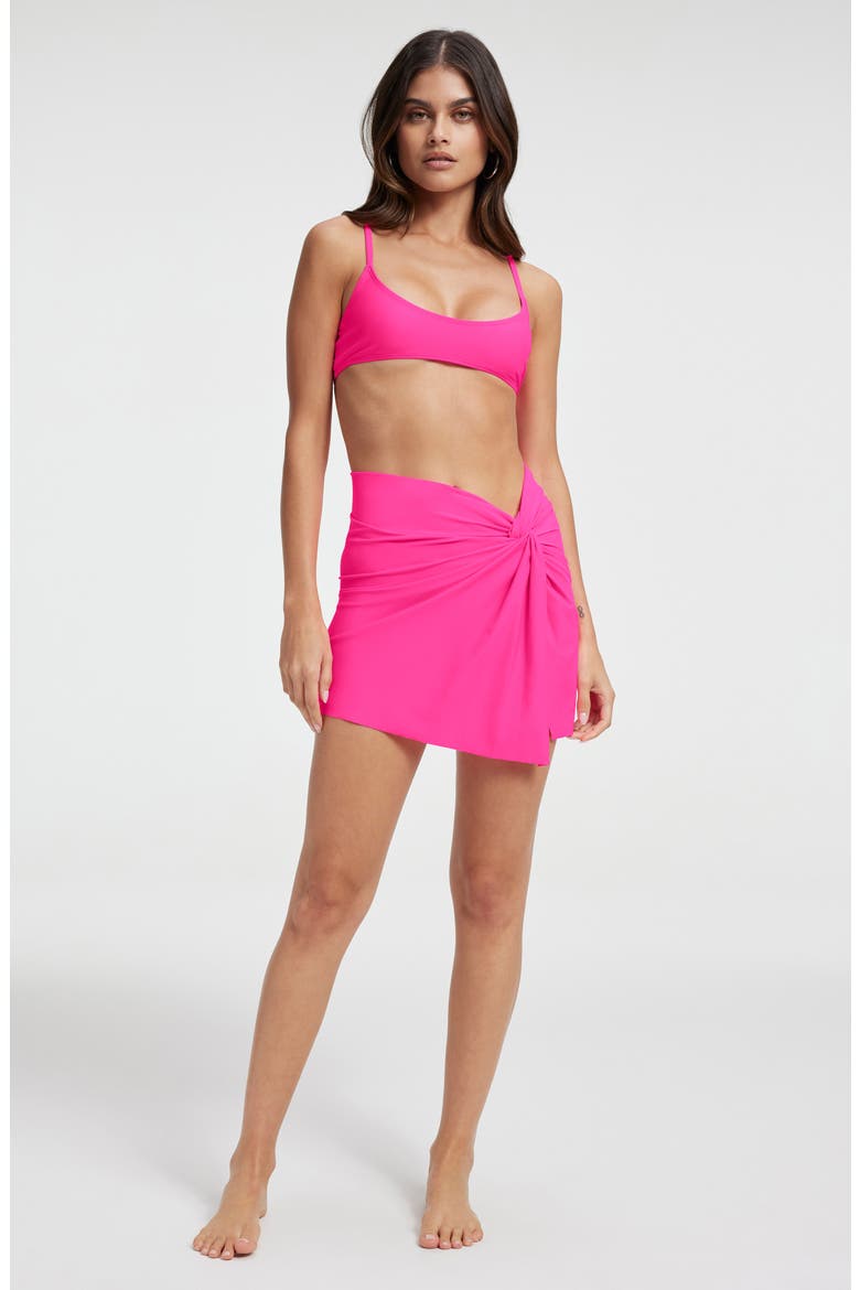 Twist Mini Cover-Up Sarong, Main, color, KNOCKOUTPINK001