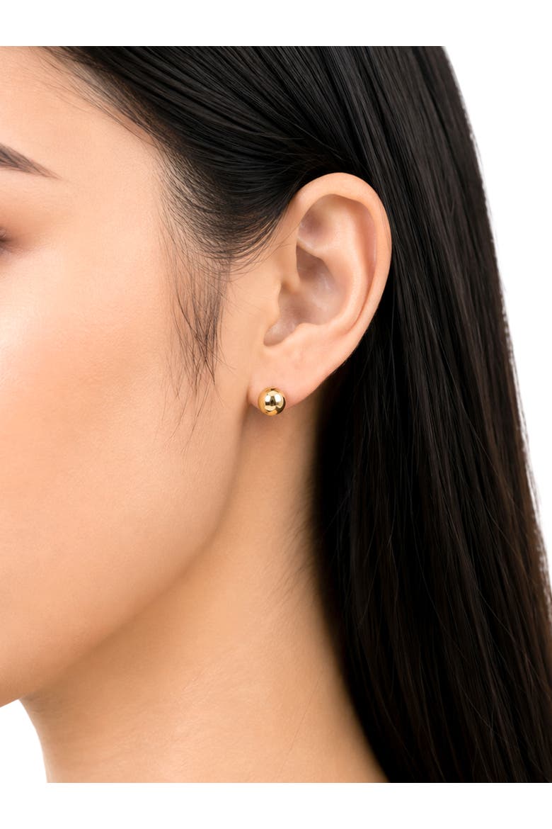 Ball Stud Earrings in 14K Gold, 6mm, Alternate, color, Yellow Gold