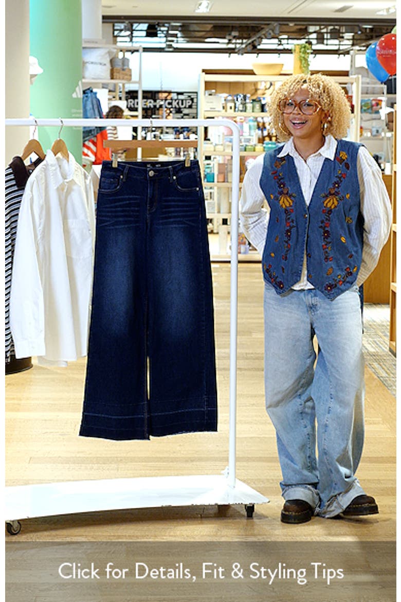Mid Rise Slim Wide Leg Jeans video