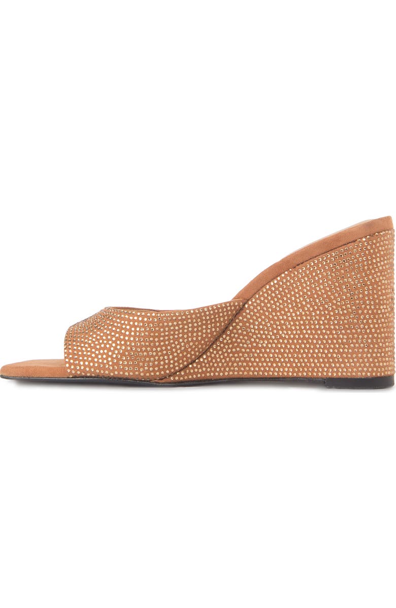BLACK SUEDE STUDIO Paloma Crystal Wedge Sandal, Alternate, color, Toffee Suede