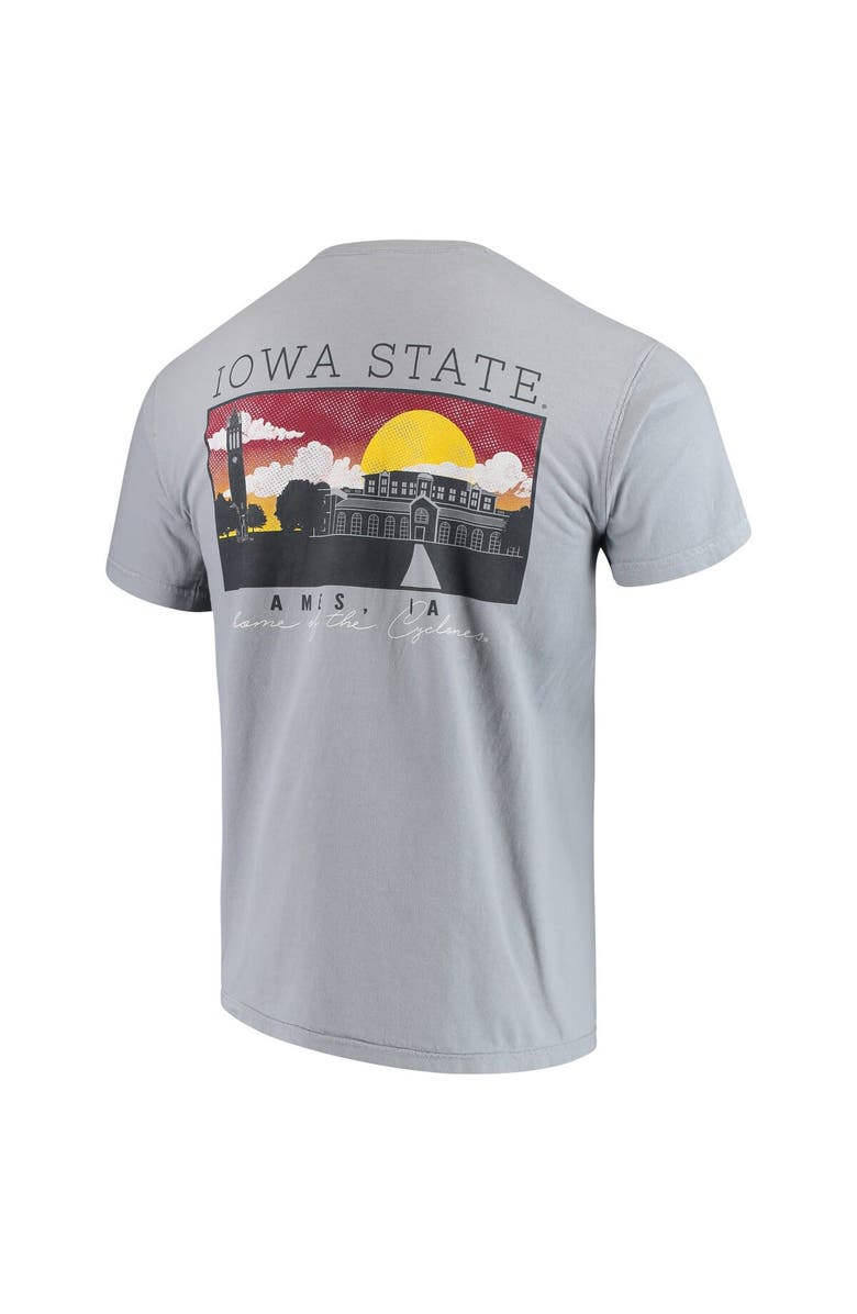 IMAGE ONE Men's Gray Iowa State Cyclones Team Comfort Colors Campus Scenery T-Shirt, Alternate, color, 
