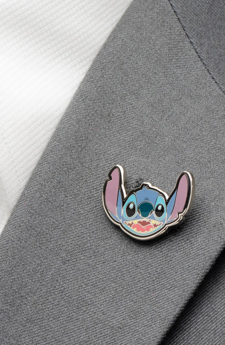 Cufflinks, Inc. Stitch Happy Face Lapel Pin, Alternate, color, Silver