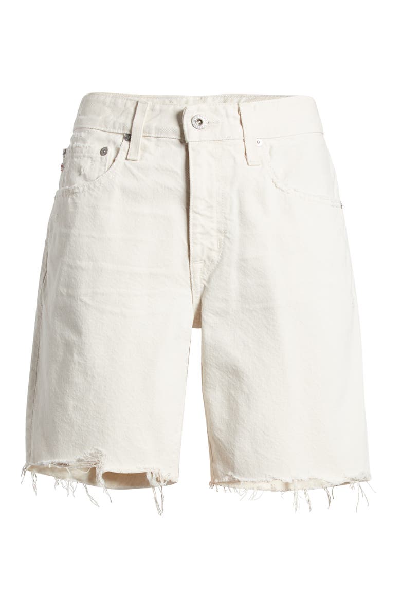 Ex-Boyfriend High Waist Raw Hem Denim Shorts, Alternate, color, 1 YEAR OPAL STONE