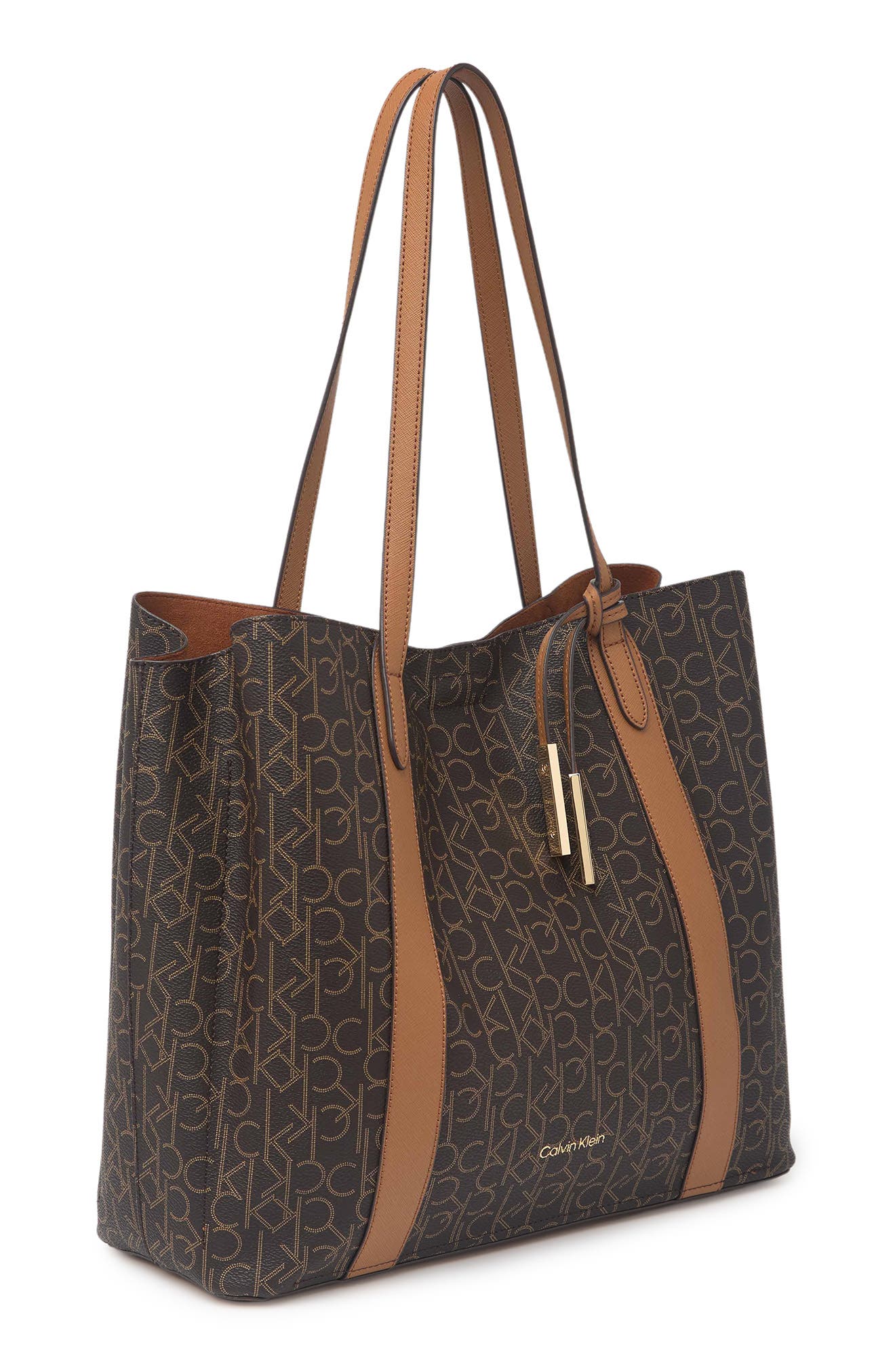 Calvin Klein Pindot Logo Tote, Alternate, color, 