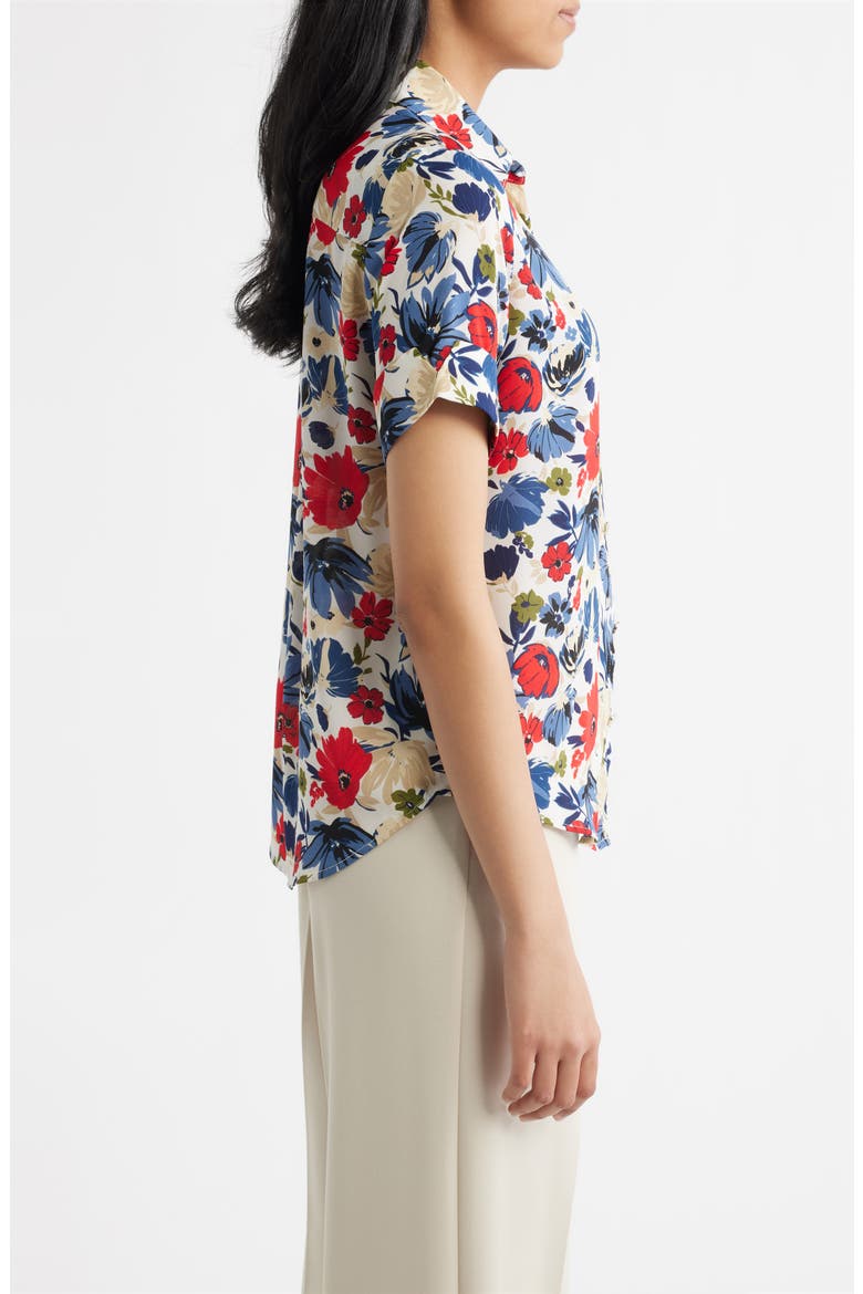 Floral Print Shirt, Alternate, color, WHITE DOVE MULTI