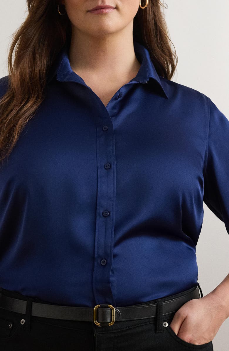 Lauren Ralph Lauren Charmeuse Button-Up Shirt, Alternate, color, 