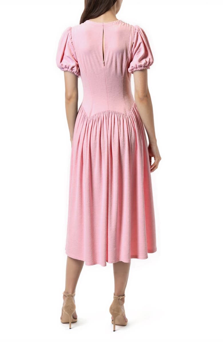 All in Favor Tie Front Drop Waist Midi Dress, Alternate, color, Mauve