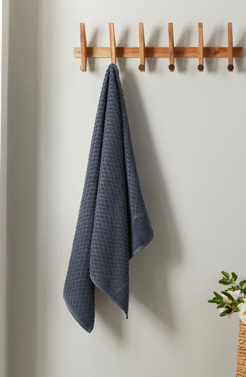 Woven & Weft Diamond Texture 4-piece Bath Towel Set In Stone Blue