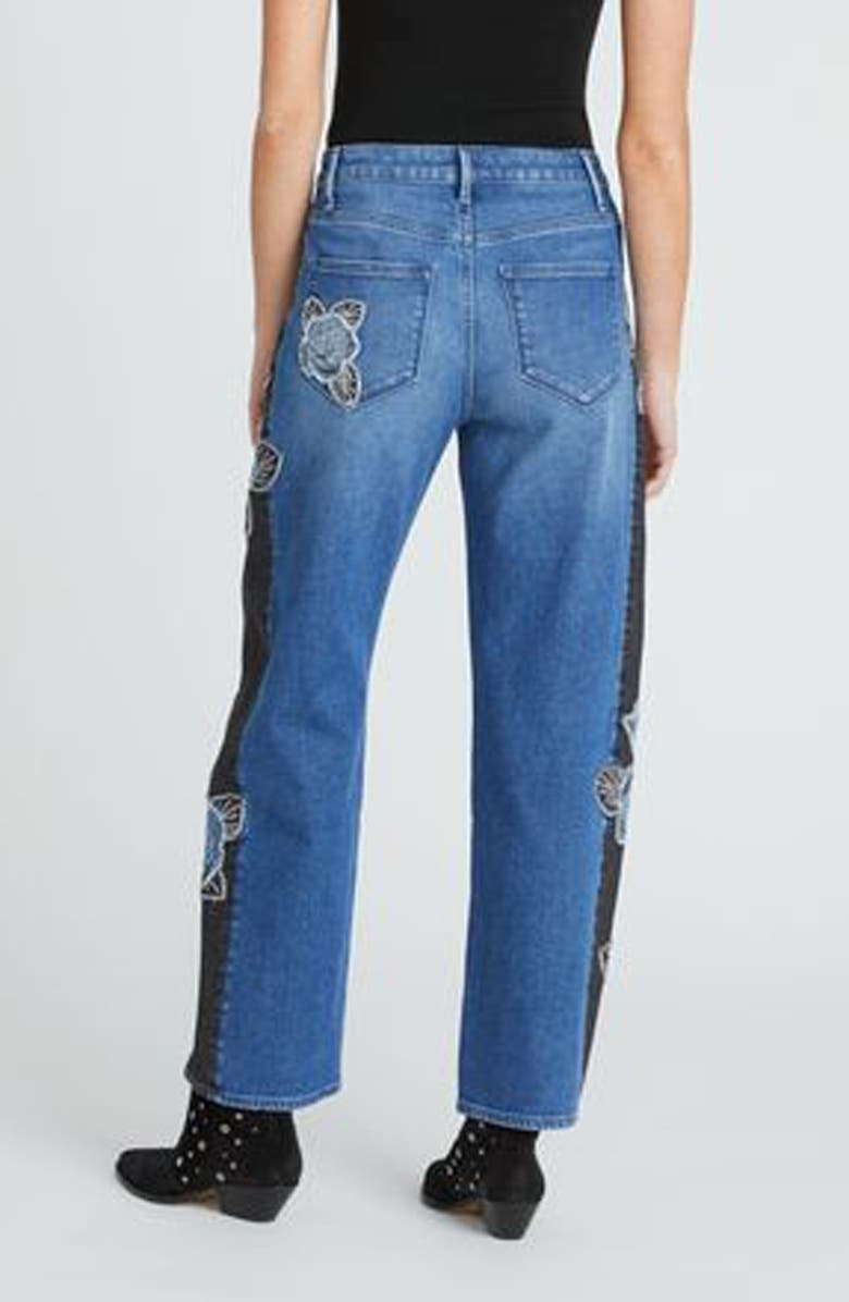 Driftwood Lucy Rose Patchwork Barrel Leg Jeans, Alternate, color, Medium Wash