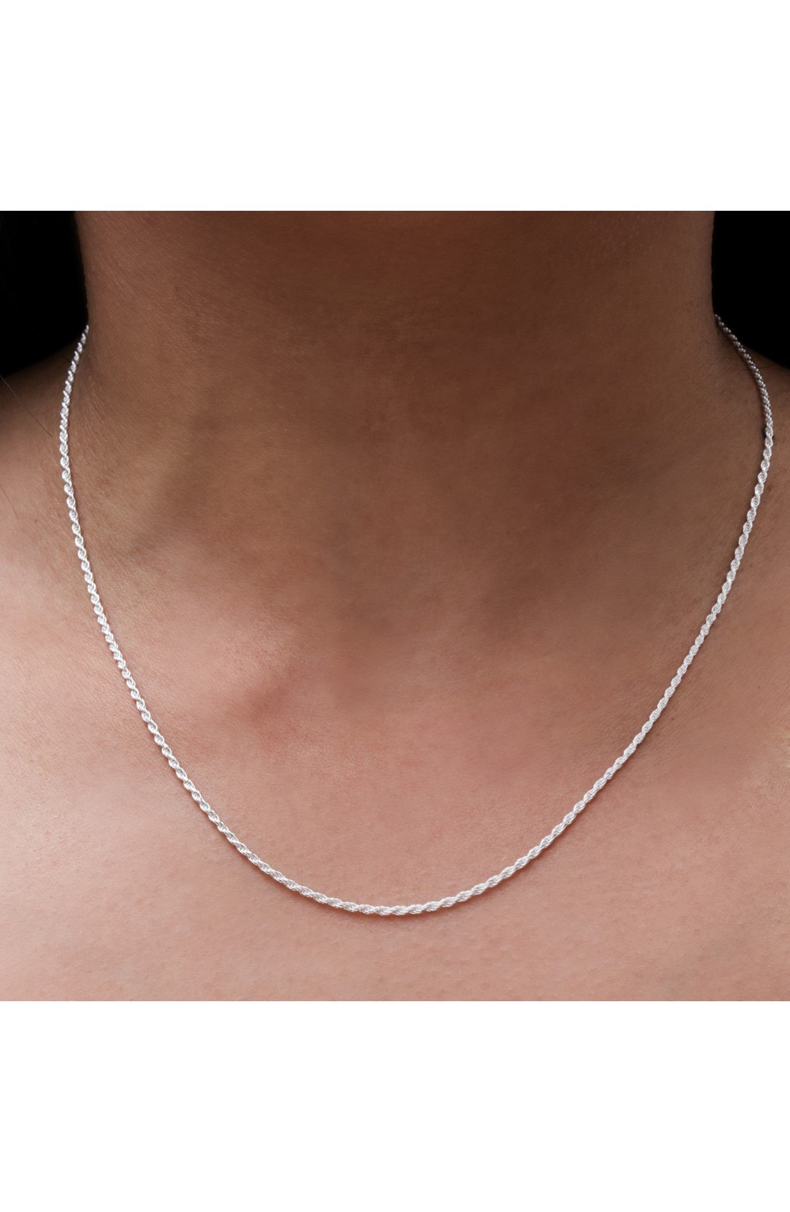 BEST SILVER Sterling Silver Rope Chain 18