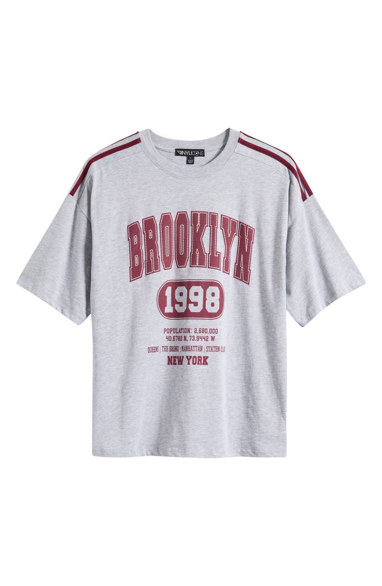 Vinyl Icons Raglan Sleeve Cotton Blend T-Shirt, Alternate, color, Heather Grey