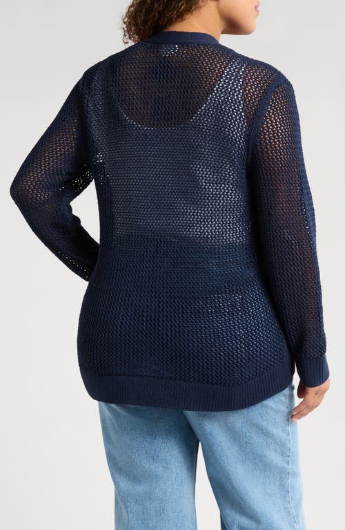 Caslonr Caslon(r) Shawl Collar Pima Cotton Blend Cardigan In Navy Blazer