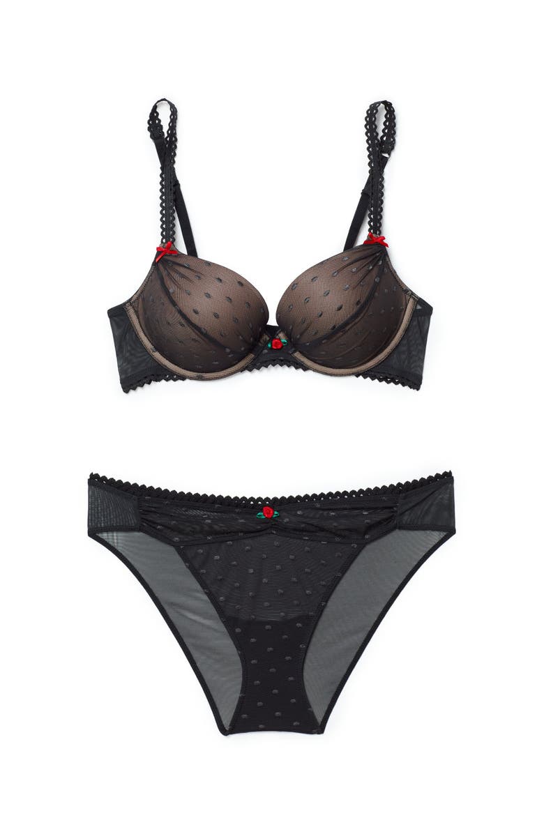 Adore Me Stacy Push Up Plunge Bra, Alternate, color, Black