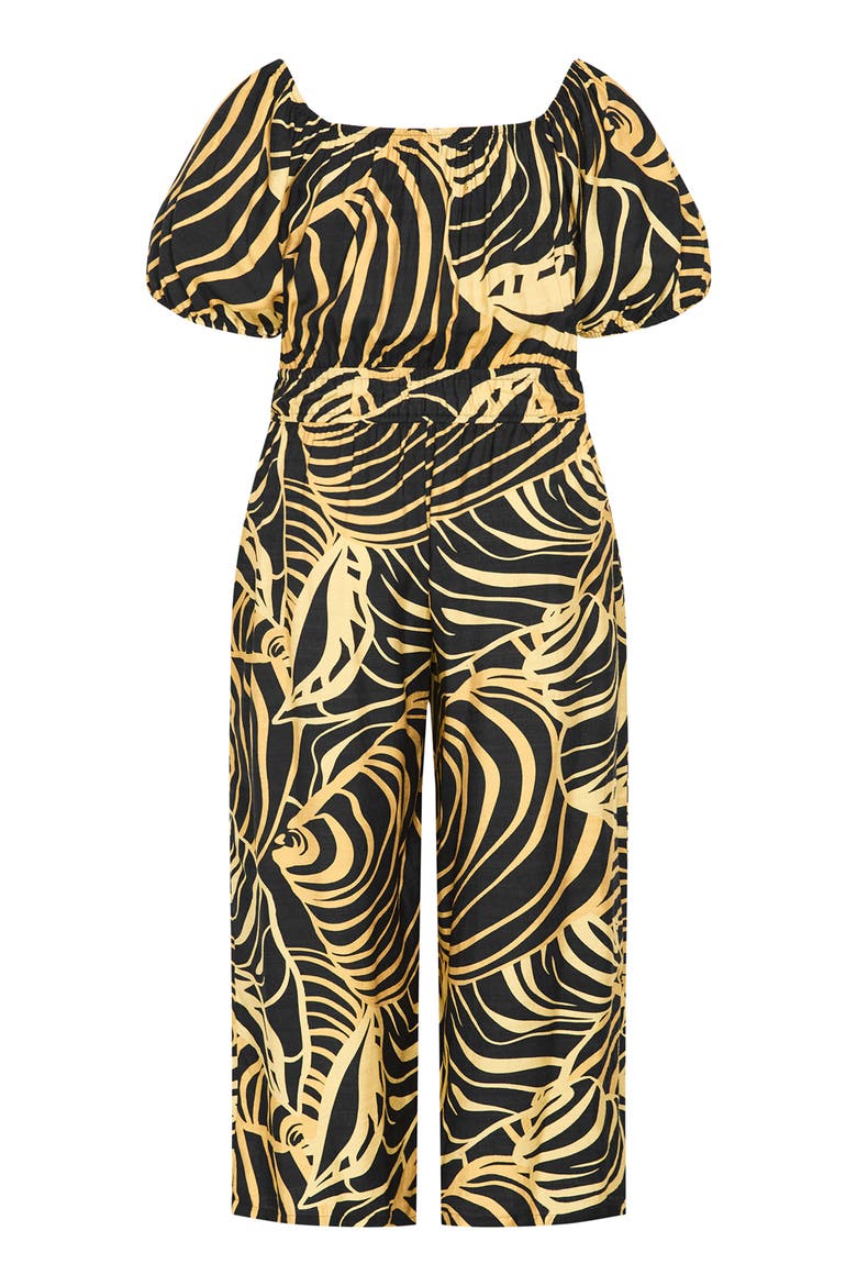 Erica Swirl Off the Shoulder Jumpsuit, Alternate, color, SEA SWIRL