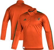 adidas Men's adidas Orange Miami Hurricanes 2021 Sideline Primeblue Quarter-Zip Jacket