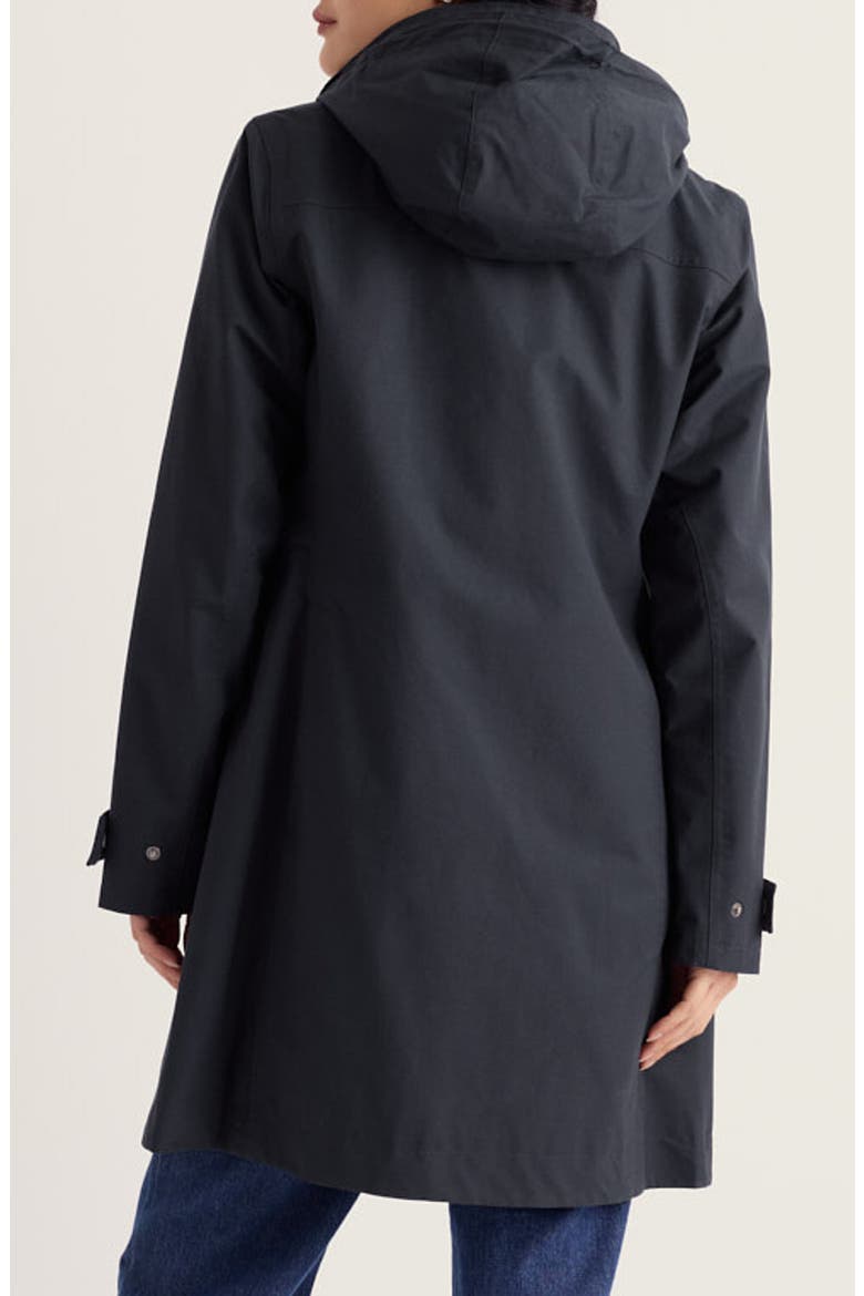 Coverack Waterproof Organic Cotton Raincoat with Removable Hood, Alternate, color, INKWELL