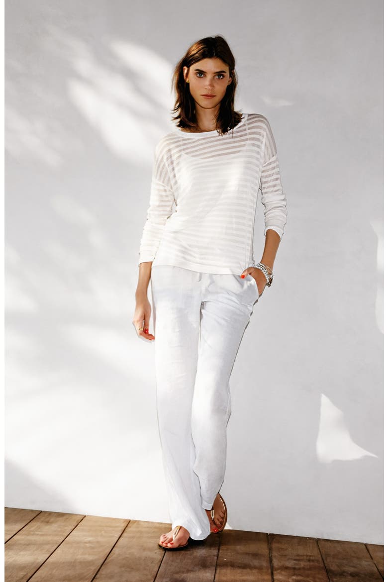 Drawstring Linen Pants, Alternate, color, RED BRICK