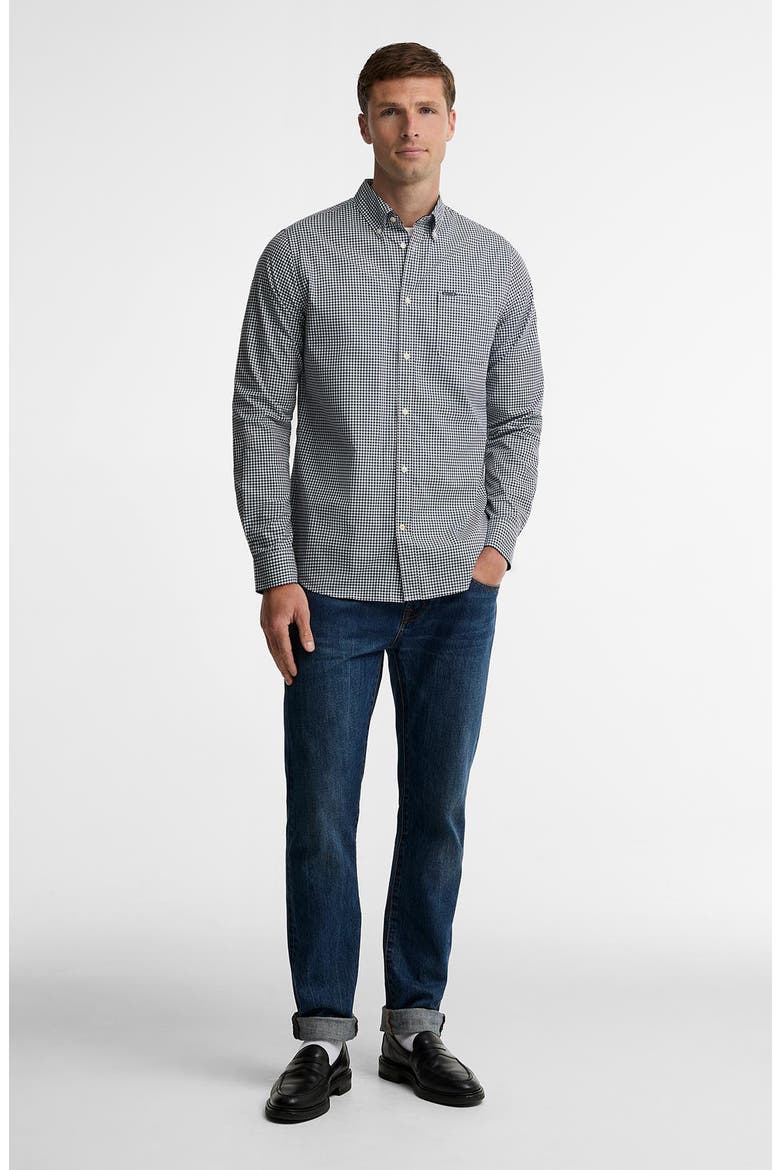Harbourwall Tailored Gingham Button-Down Shirt, Alternate, color, NAVY