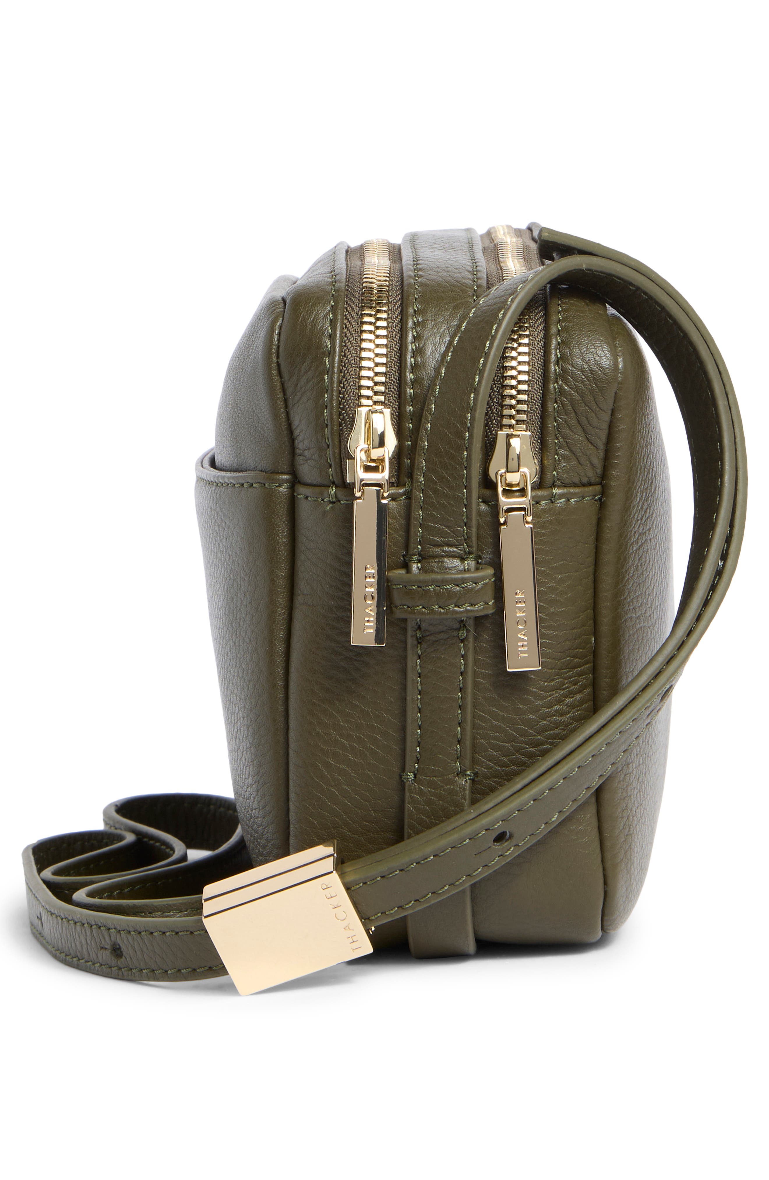 Shay Leather Camera Crossbody Bag, Alternate, color, PINE