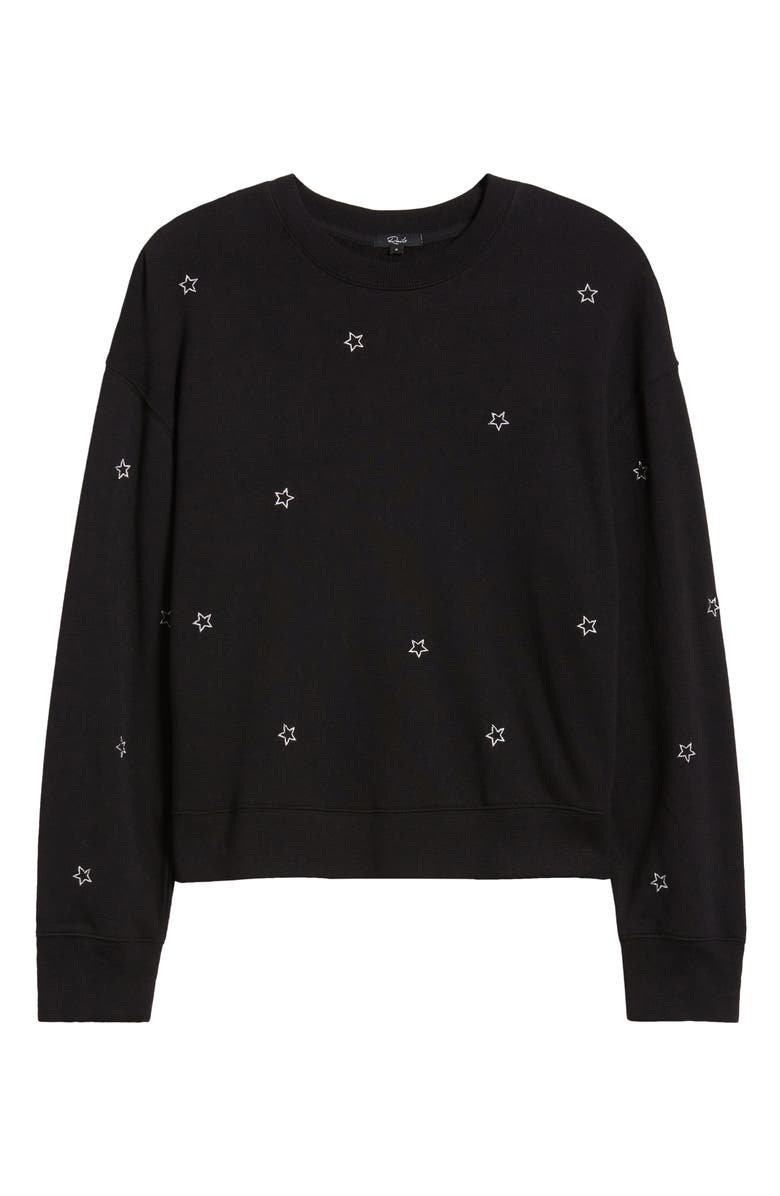 Rails Ramona Star Embroidered Sweatshirt, Alternate, color, Black/ Silver Star