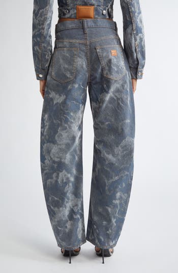 Alexander Wang Flocked Cloud Print Low Rise Balloon Jeans