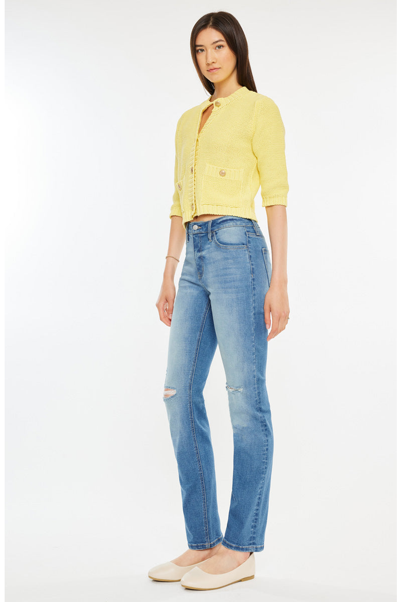 Diana Essentials High Rise Slim Straight Jeans, Alternate, color, Medium Wash