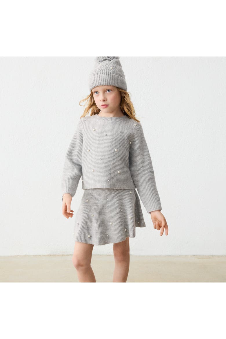 Pearl Knit Sweater, Alternate, color, Grey