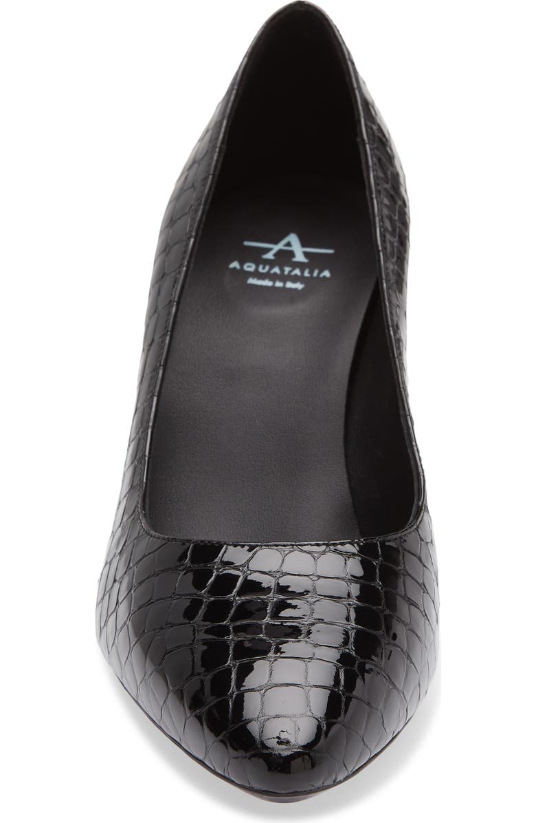 Aquatalia Peony Weatherproof Pump, Alternate, color, Black Embossed Croc
