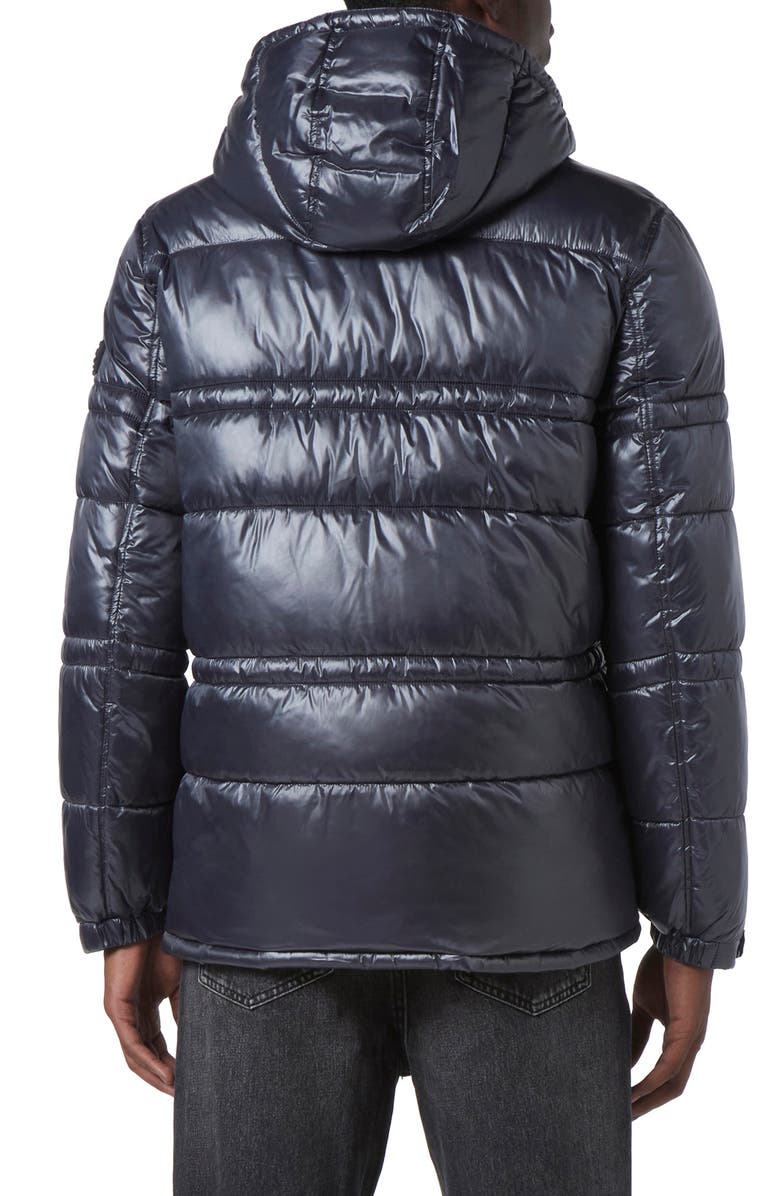 Andrew Marc Gotham Water Resistant Mid Length Puffer Jacket, Alternate, color, Asphalt
