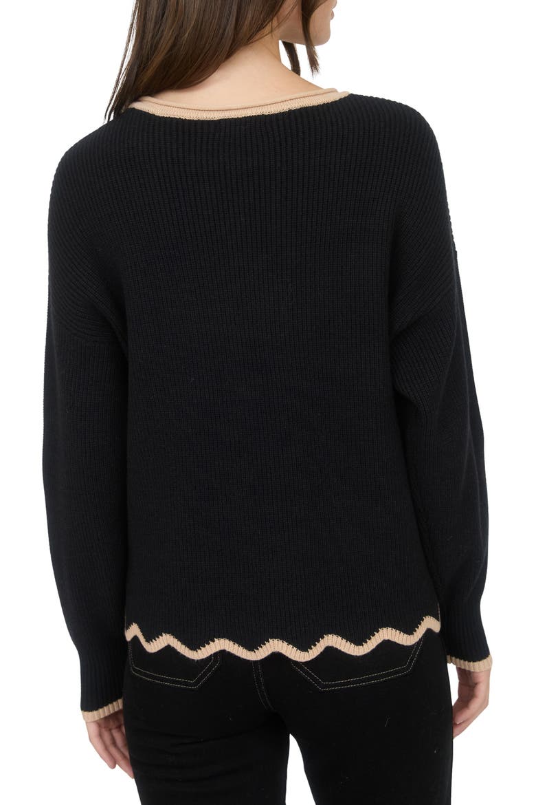 Wavy Sweater, Alternate, color, BLACK