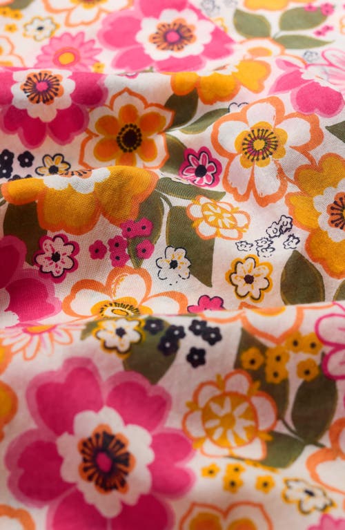 Seasalt Cornwall Watercolour Sketch Floral Print Woven Shirt In Pink
