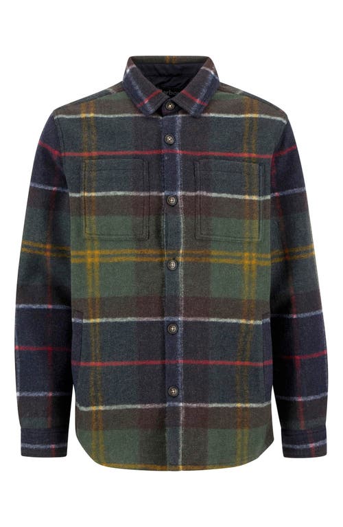 Barbour Chapter Tailored Fit Plaid Fleece Button-up Shirt Jacket In Multi