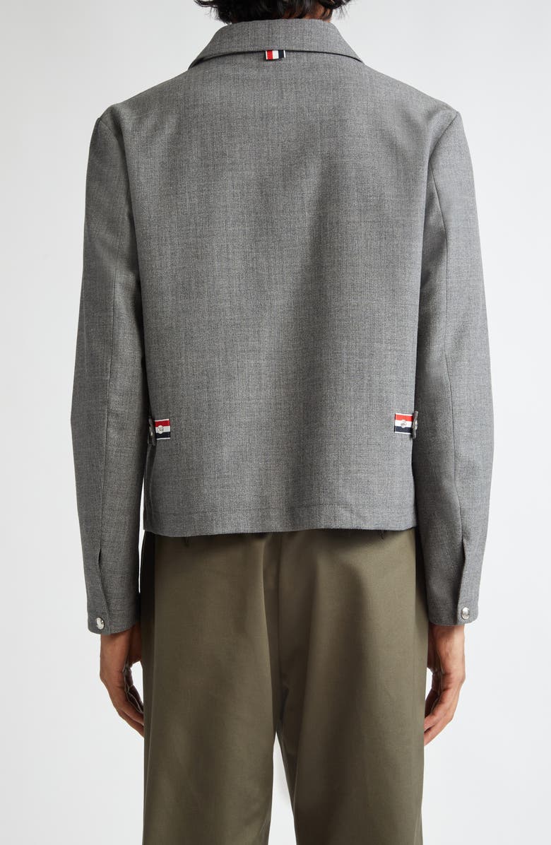 Thom Browne Fit 2 Wool Hopsack Golf Jacket, Alternate, color, Medium Grey