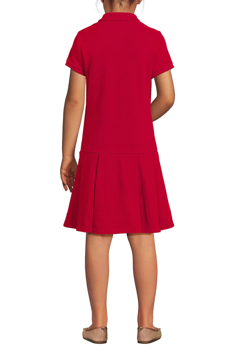 School Uniform Girls Short Sleeve Mesh Pleated Polo Dress, Alternate, color, Red