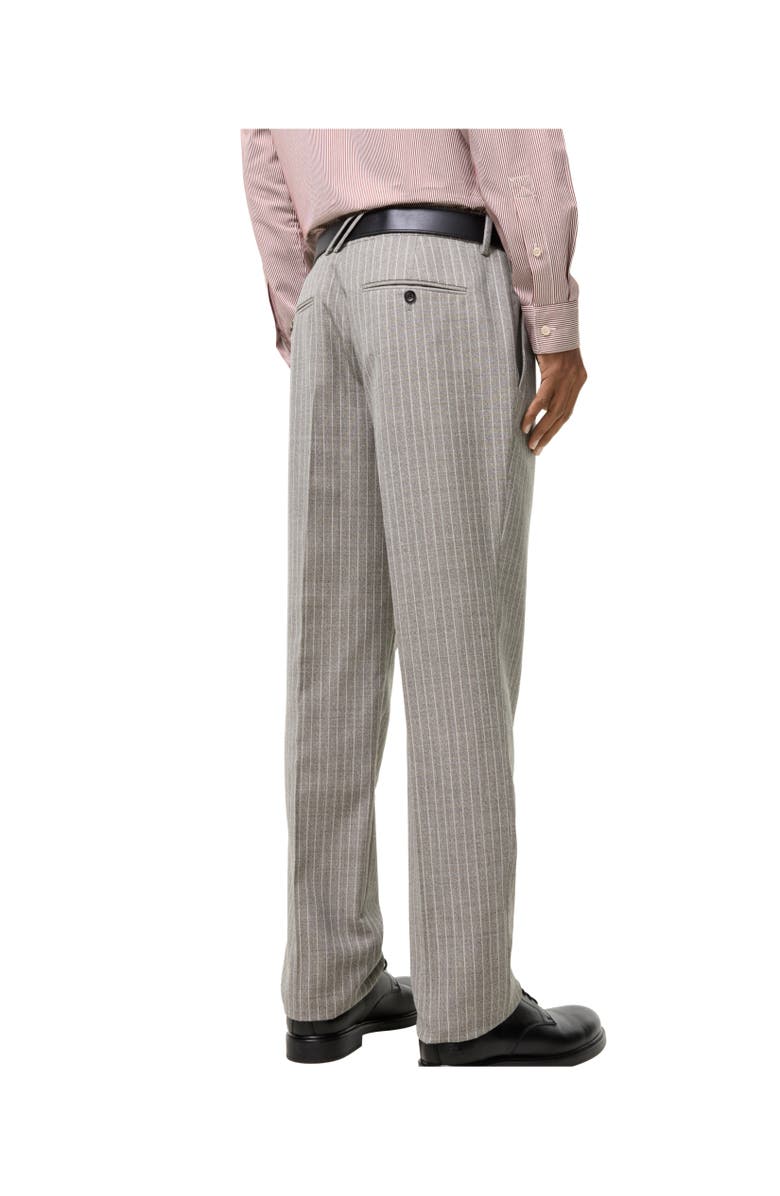 Burberry Pinstriped Wool Sloane Tailored Trousers, Alternate, color, Soil Brown/Cotton White