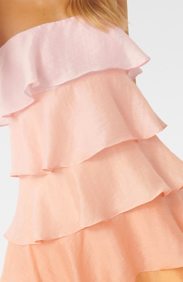 Ever New Cleo Ombré Ruffle Strapless Minidress, Alternate, color, 